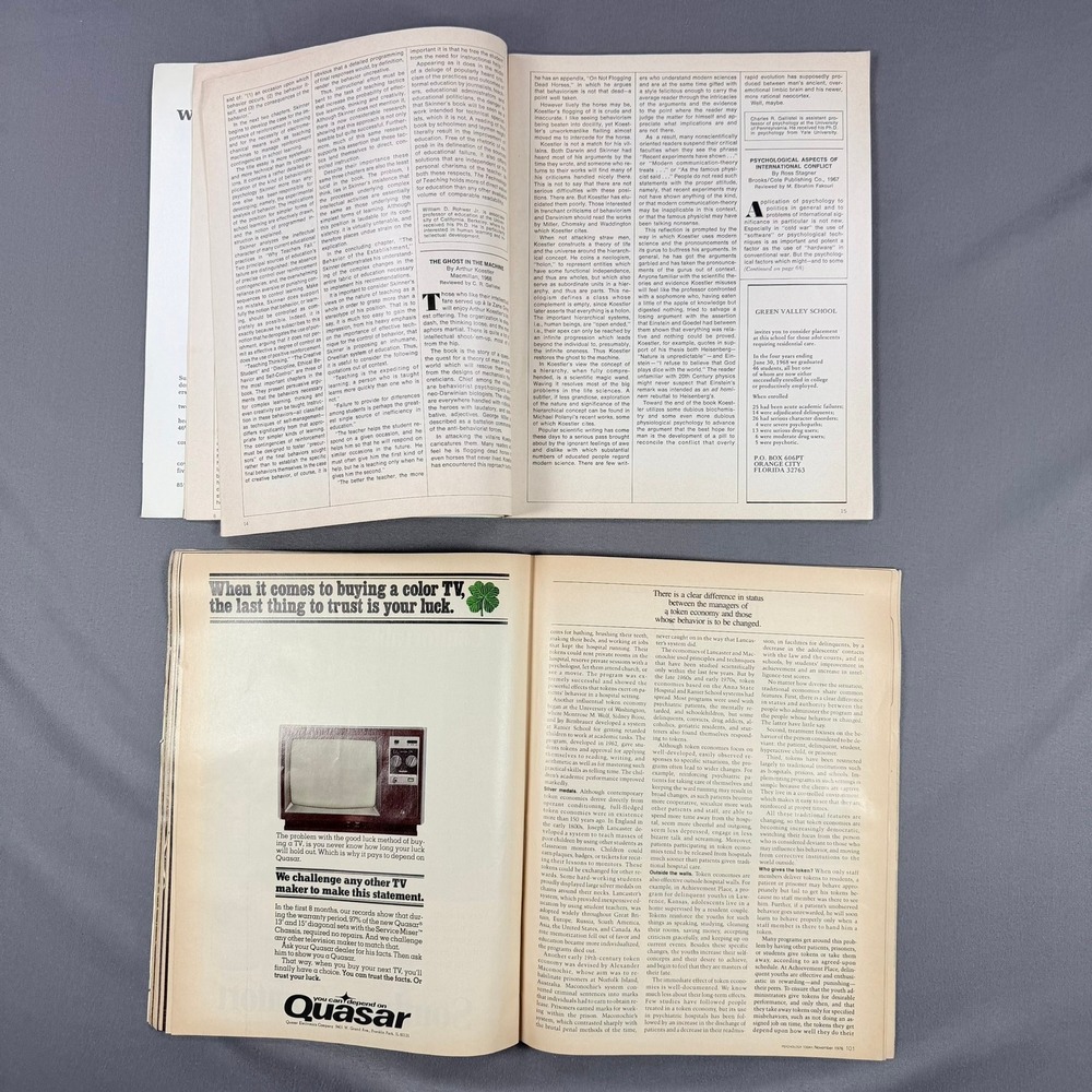 Psychology Today Magazine Lot 1968 1976 Softcover Vintage Psychology Science 2pc - Picture 3 of 4